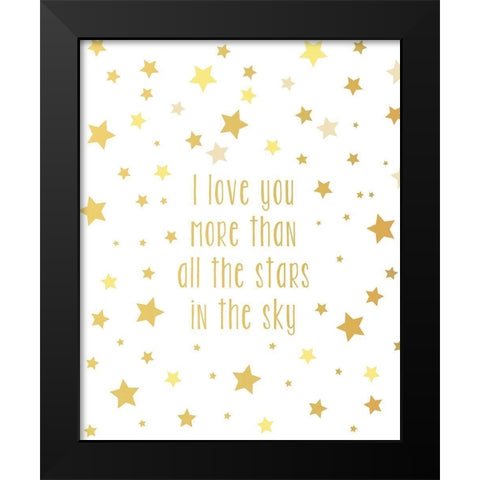 Love You More Black Modern Wood Framed Art Print by Quach, Anna