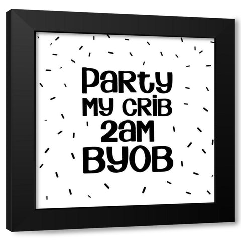 Crib Party Black Modern Wood Framed Art Print by Quach, Anna
