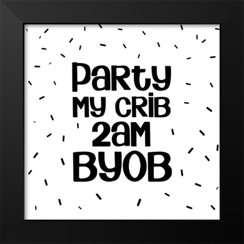 Crib Party Black Modern Wood Framed Art Print by Quach, Anna