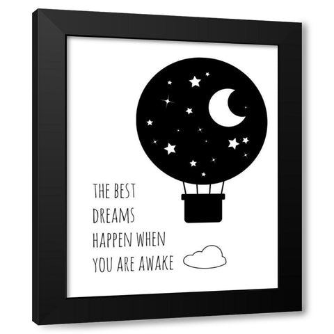 Best Dreams Black Modern Wood Framed Art Print by Quach, Anna