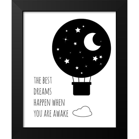 Best Dreams Black Modern Wood Framed Art Print by Quach, Anna