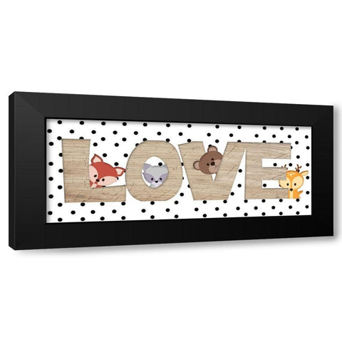 Love Black Modern Wood Framed Art Print by Quach, Anna