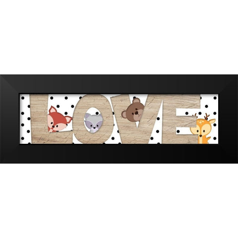 Love Black Modern Wood Framed Art Print by Quach, Anna