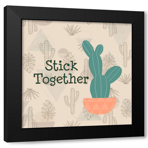 Stick Together Black Modern Wood Framed Art Print with Double Matting by Quach, Anna