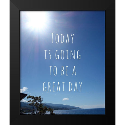 Great Day Black Modern Wood Framed Art Print by Quach, Anna