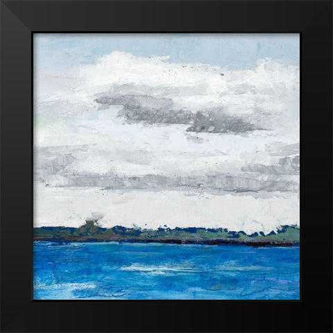 Cloudy Shores Black Modern Wood Framed Art Print by Green, Jenny