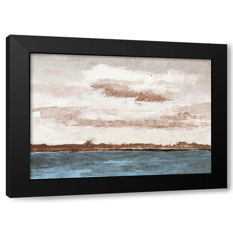 Cloudy Shores and Pink Skies Black Modern Wood Framed Art Print with Double Matting by Green, Jenny