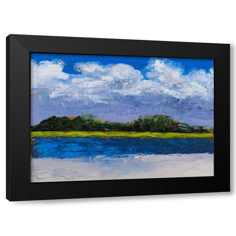 Blue Waters Black Modern Wood Framed Art Print by Green, Jenny