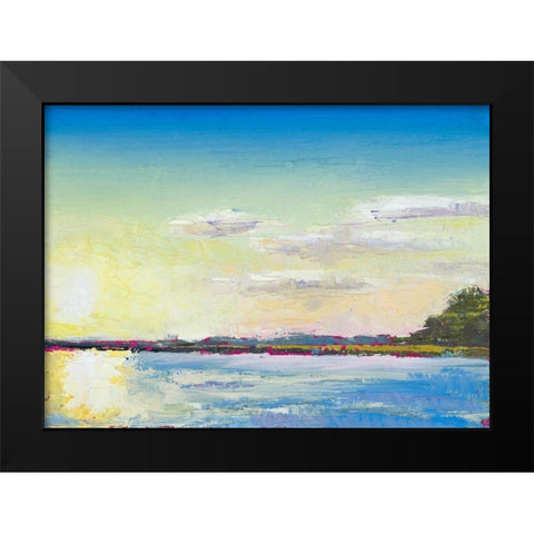 Sun on the Water Black Modern Wood Framed Art Print by Green, Jenny