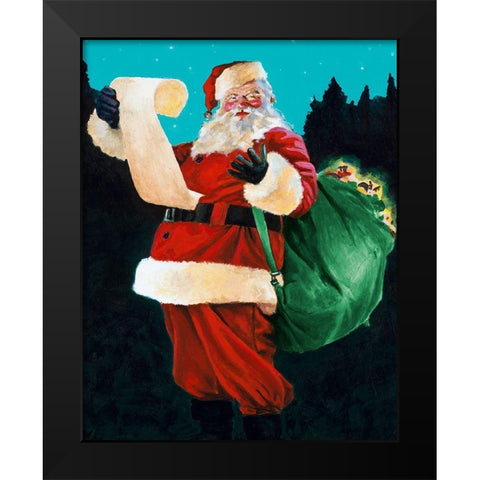Jolly Old Saint Nick Black Modern Wood Framed Art Print by Green, Jenny