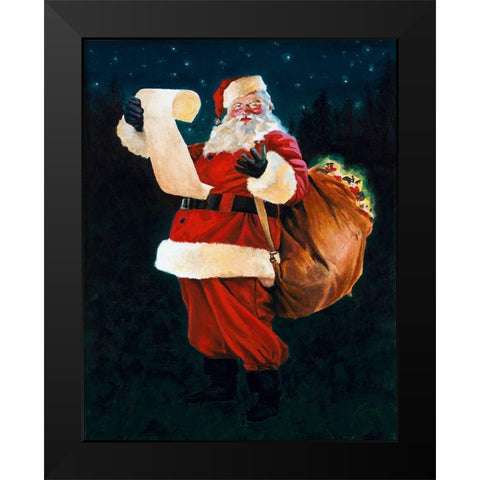 Jolly Old Saint Nick Black Modern Wood Framed Art Print by Green, Jenny