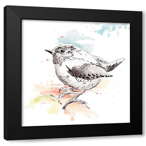 Bird Sketch II Black Modern Wood Framed Art Print by Pinto, Patricia