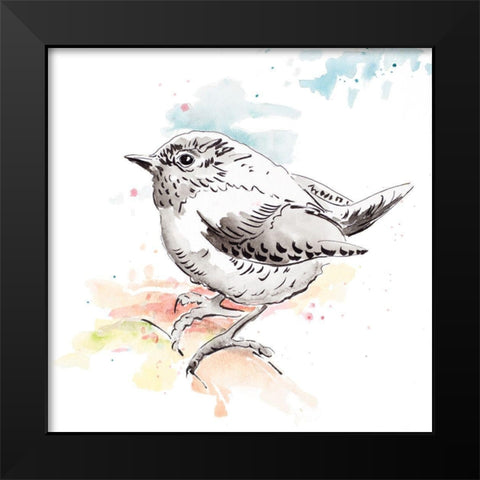 Bird Sketch II Black Modern Wood Framed Art Print by Pinto, Patricia