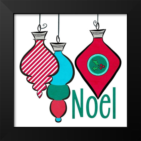 Joyful Christmas Ornaments III Black Modern Wood Framed Art Print by Metz, Andi