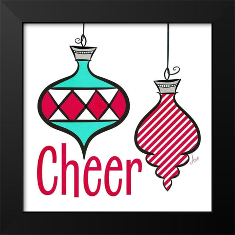 Joyful Christmas Ornaments I Black Modern Wood Framed Art Print by Metz, Andi