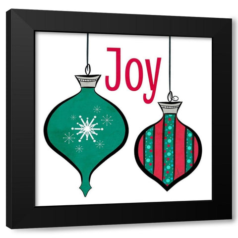 Joyful Christmas Ornaments II Black Modern Wood Framed Art Print by Metz, Andi