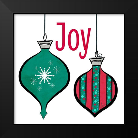 Joyful Christmas Ornaments II Black Modern Wood Framed Art Print by Metz, Andi