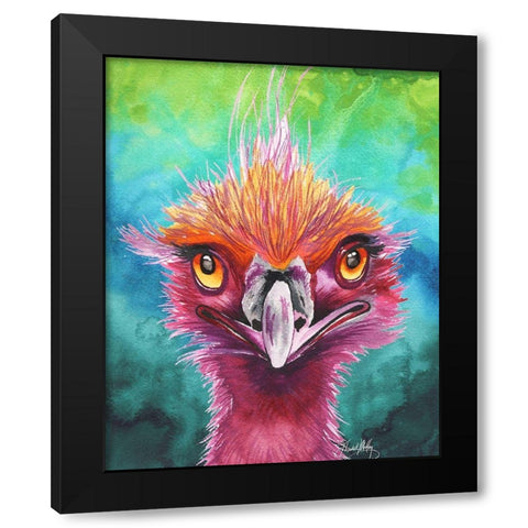 Emus Of A Feather Black Modern Wood Framed Art Print with Double Matting by Medley, Elizabeth