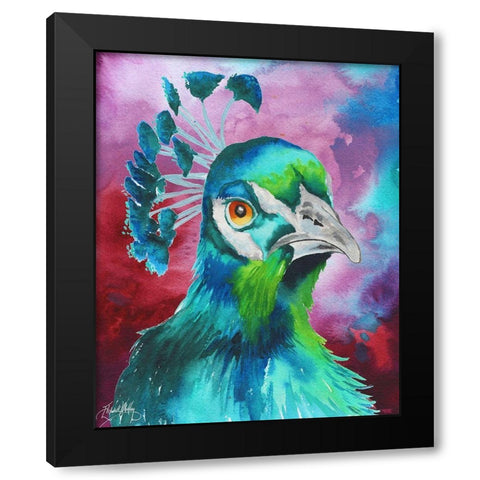 Peacocks of a Feather Black Modern Wood Framed Art Print with Double Matting by Medley, Elizabeth