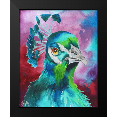 Peacocks of a Feather Black Modern Wood Framed Art Print by Medley, Elizabeth