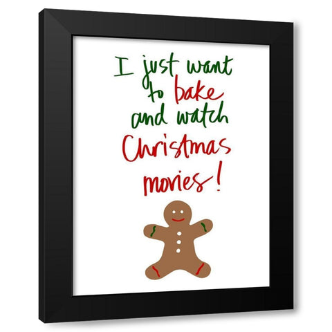 Holiday Baked Goods Black Modern Wood Framed Art Print by SD Graphics Studio