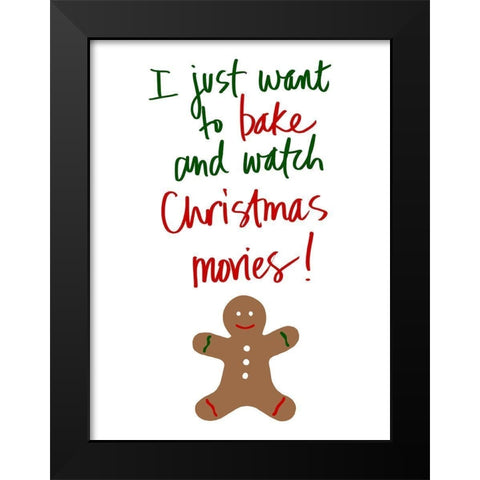 Holiday Baked Goods Black Modern Wood Framed Art Print by SD Graphics Studio