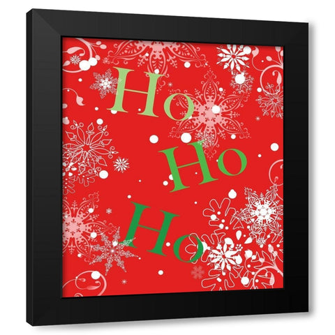 Ho Ho Ho (Red) Black Modern Wood Framed Art Print by Quach, Anna