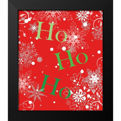 Ho Ho Ho (Red) Black Modern Wood Framed Art Print by Quach, Anna