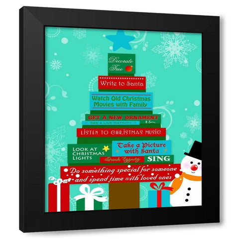 Christmas Tales Black Modern Wood Framed Art Print with Double Matting by Quach, Anna