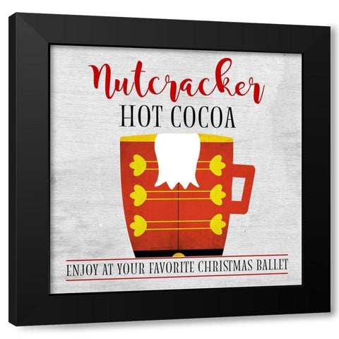 Nutcracker Hot Cocoa Black Modern Wood Framed Art Print with Double Matting by Quach, Anna