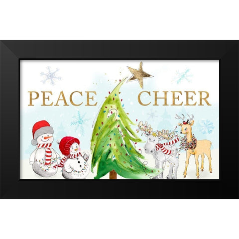 Whimsical Christmas Black Modern Wood Framed Art Print by Pinto, Patricia
