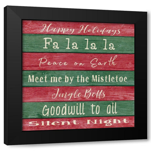 Holiday Chants I Black Modern Wood Framed Art Print with Double Matting by Metz, Andi
