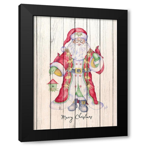 Santa and Cardinal I Black Modern Wood Framed Art Print with Double Matting by Metz, Andi