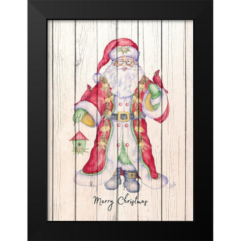 Santa and Cardinal I Black Modern Wood Framed Art Print by Metz, Andi