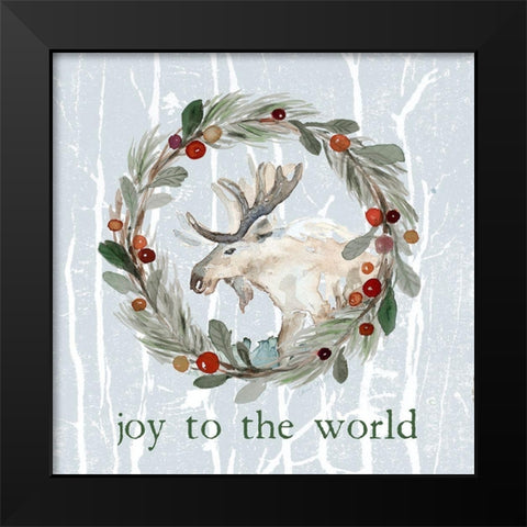 Joy To The World Black Modern Wood Framed Art Print by Loreth, Lanie