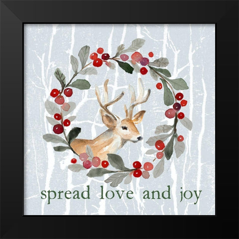 Spread Love and Joy Black Modern Wood Framed Art Print by Loreth, Lanie