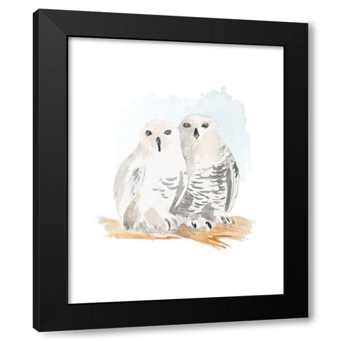 Snowy Owls Black Modern Wood Framed Art Print by Loreth, Lanie