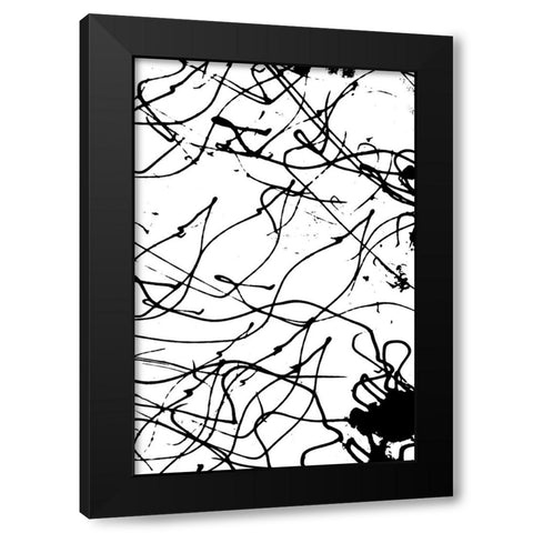 String Theory Black Modern Wood Framed Art Print with Double Matting by Wilson, Kali