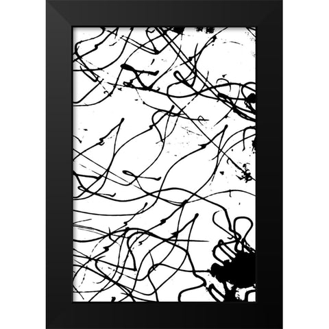 String Theory Black Modern Wood Framed Art Print by Wilson, Kali