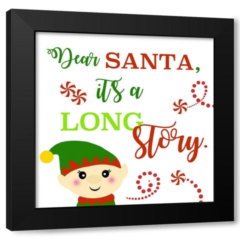 Dear Santa Black Modern Wood Framed Art Print with Double Matting by Quach, Anna