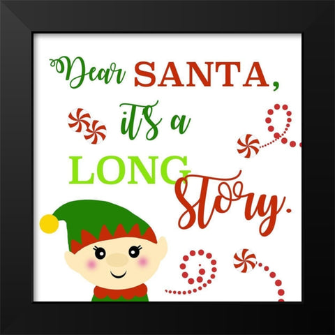 Dear Santa Black Modern Wood Framed Art Print by Quach, Anna