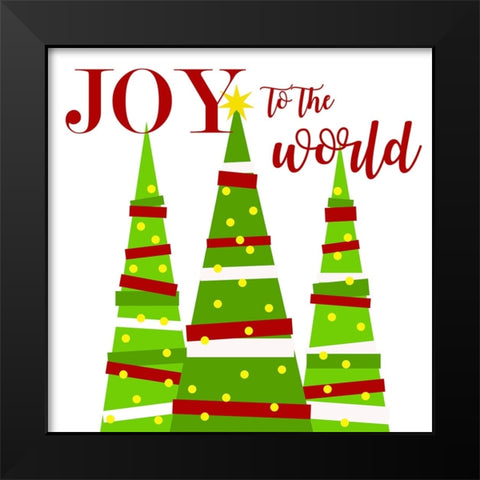 Joy to the World Black Modern Wood Framed Art Print by Quach, Anna