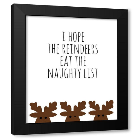 Naughty List Black Modern Wood Framed Art Print with Double Matting by Quach, Anna