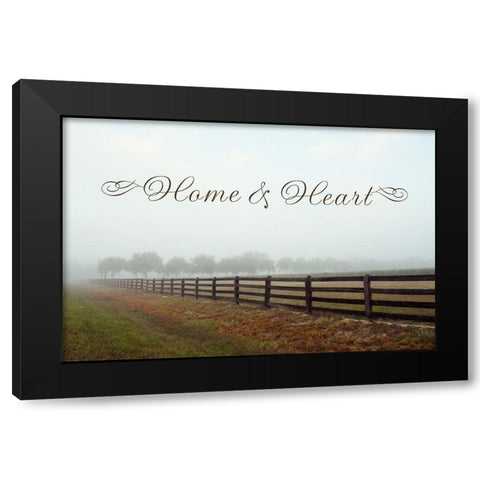 Home and Heart Black Modern Wood Framed Art Print by Wilson, Kali