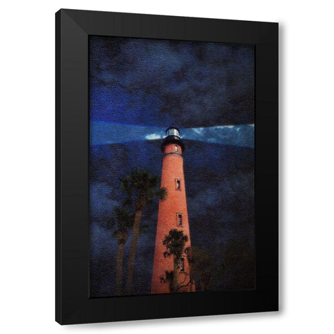 Lighthouse Nights Black Modern Wood Framed Art Print with Double Matting by Wilson, Kali