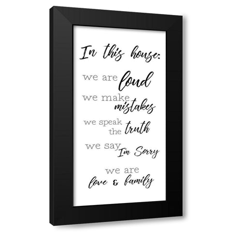 We Are Family Black Modern Wood Framed Art Print with Double Matting by Quach, Anna