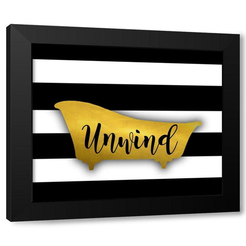 Unwind Bath Black Modern Wood Framed Art Print with Double Matting by Quach, Anna