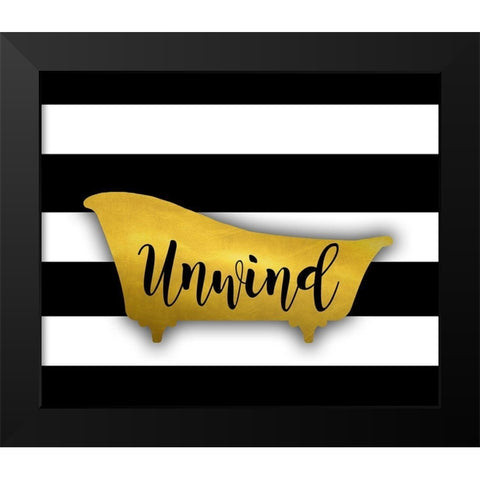 Unwind Bath Black Modern Wood Framed Art Print by Quach, Anna