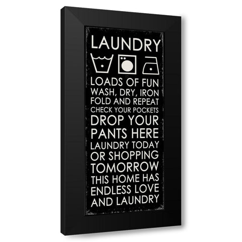 Laundry Black Modern Wood Framed Art Print with Double Matting by Quach, Anna