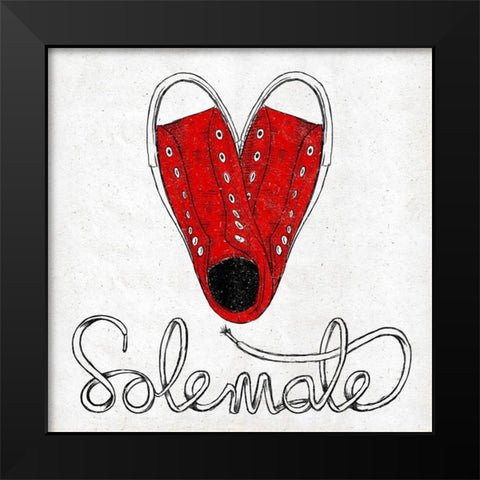Sole Mate Black Modern Wood Framed Art Print by SD Graphics Studio